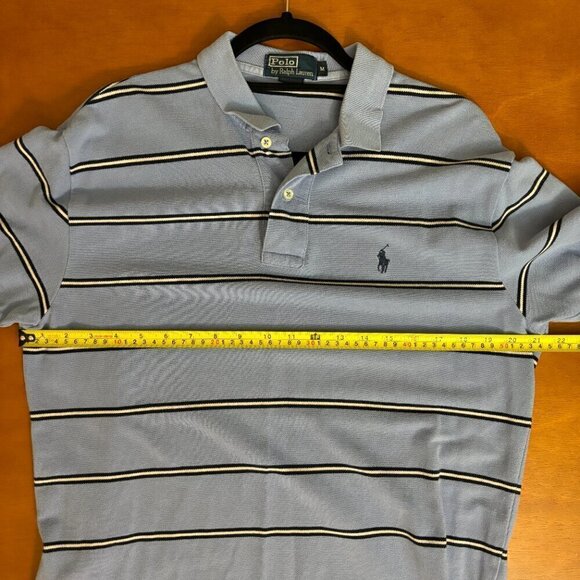 Polo by Ralph Lauren Short Sleeve Casual Shirt Blue/Navy/White Striped Men's M - Picture 7 of 11